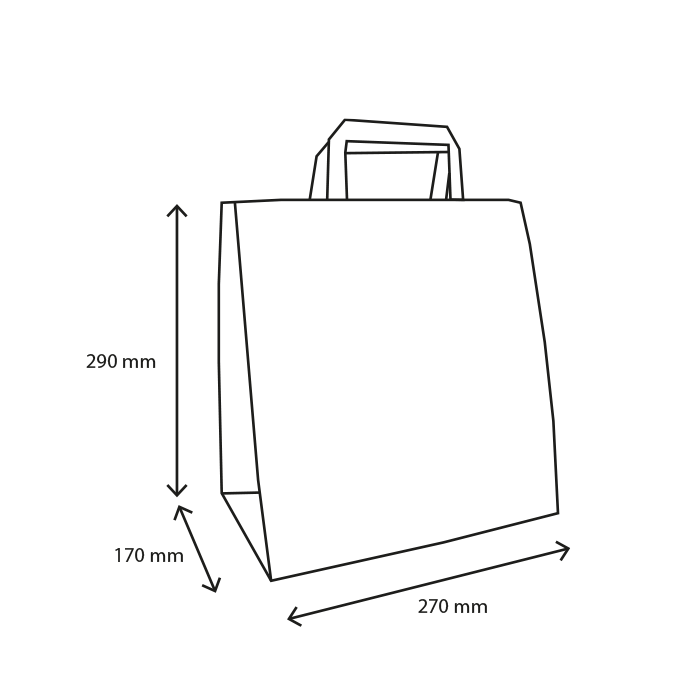 Papieren tassen Middel bubbles 80 gr. 27+17x29cm