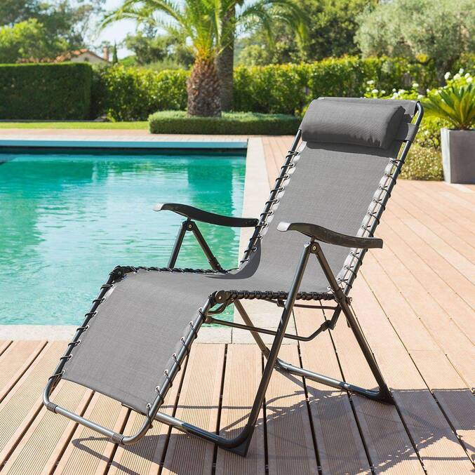 Fauteuil relax de jardin SILOS Anthracite