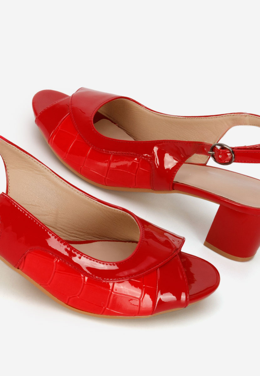 Sandales à talon épais rouges Oliviana