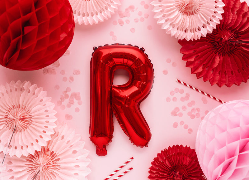 Folie Ballon Letter R Rood Leeg 35cm