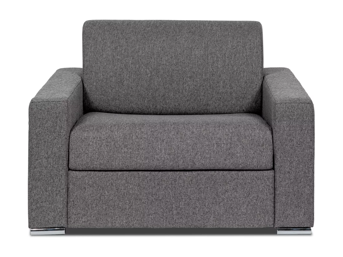 Fauteuil convertible express en tissu anthracite - Couchage 70 cm - Matelas 14 cm - CALITO