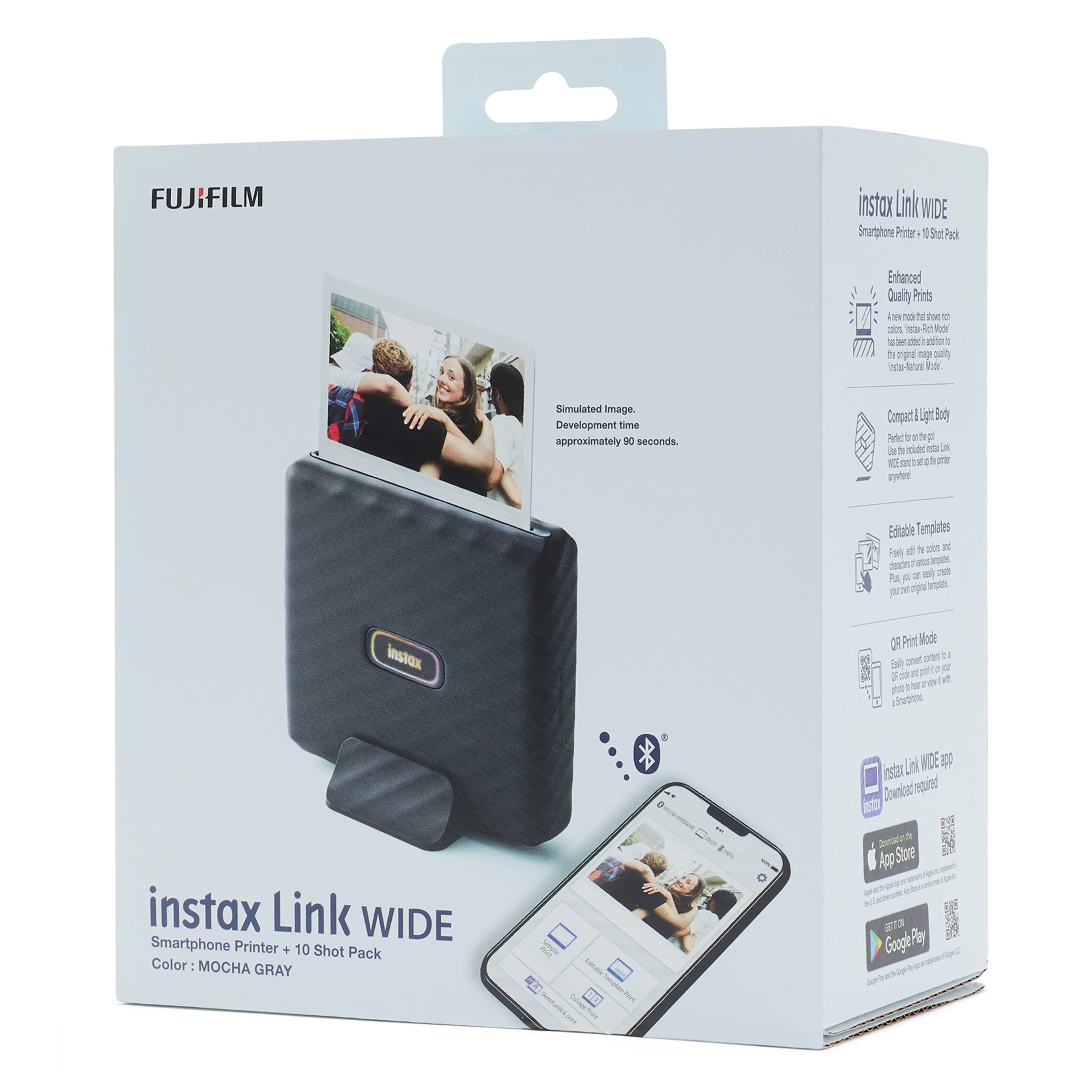 Fujifilm instax Link WIDE grå inkludert 10-pk. film