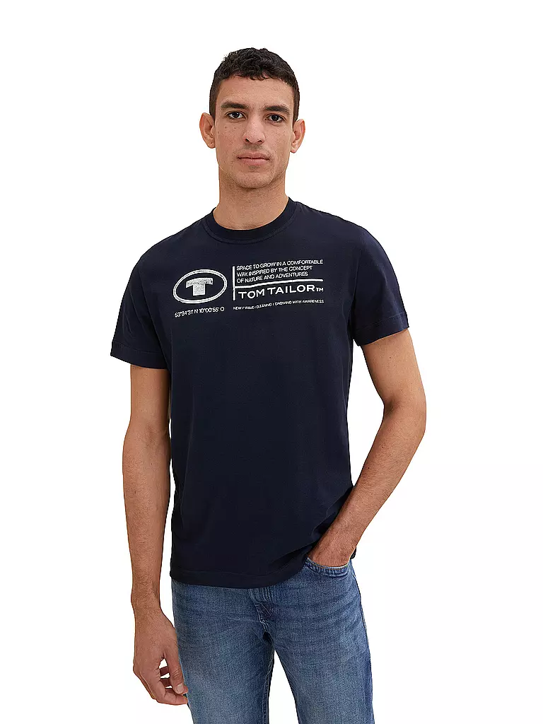 TOM TAILOR T-Shirt Regular Fit blau
