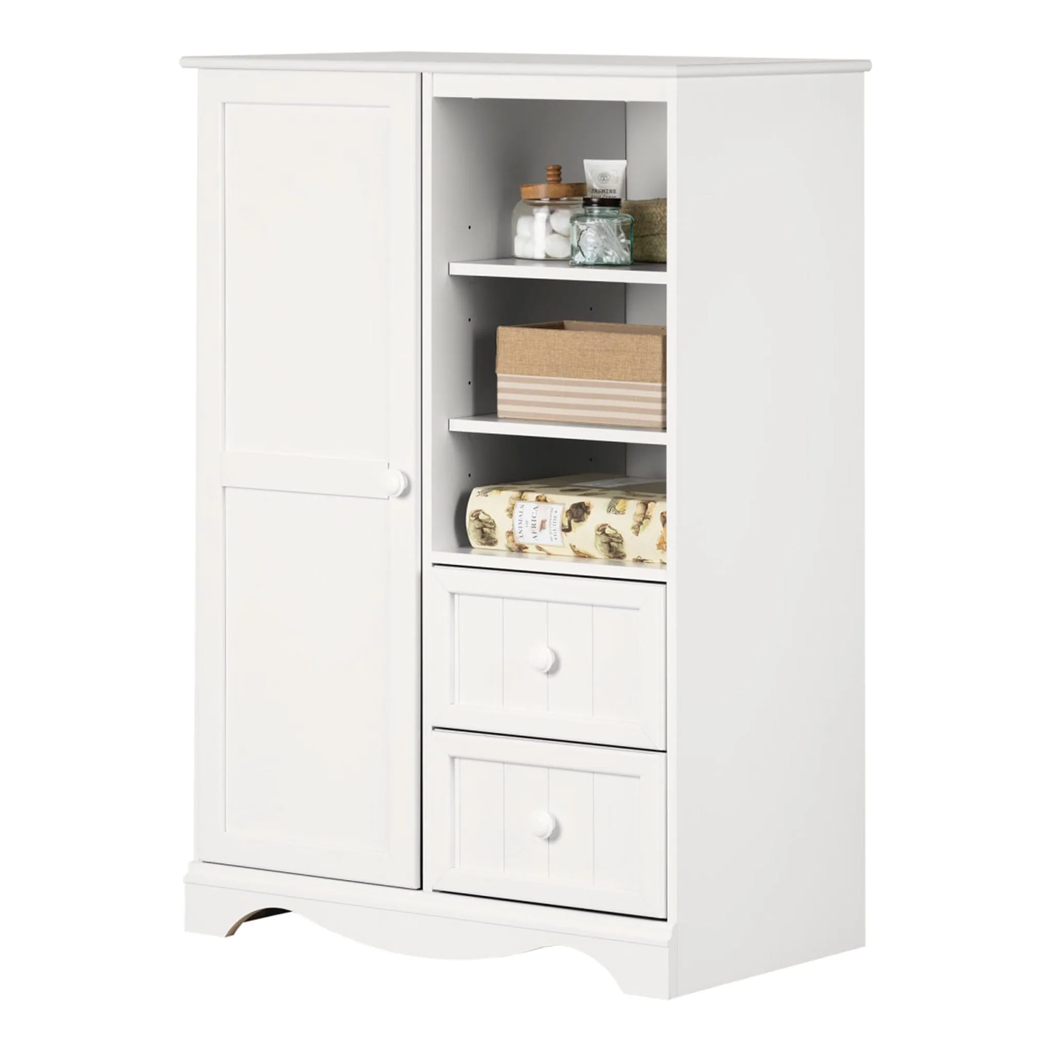 South Shore Commode à Porte Savannah - Blanc Solide