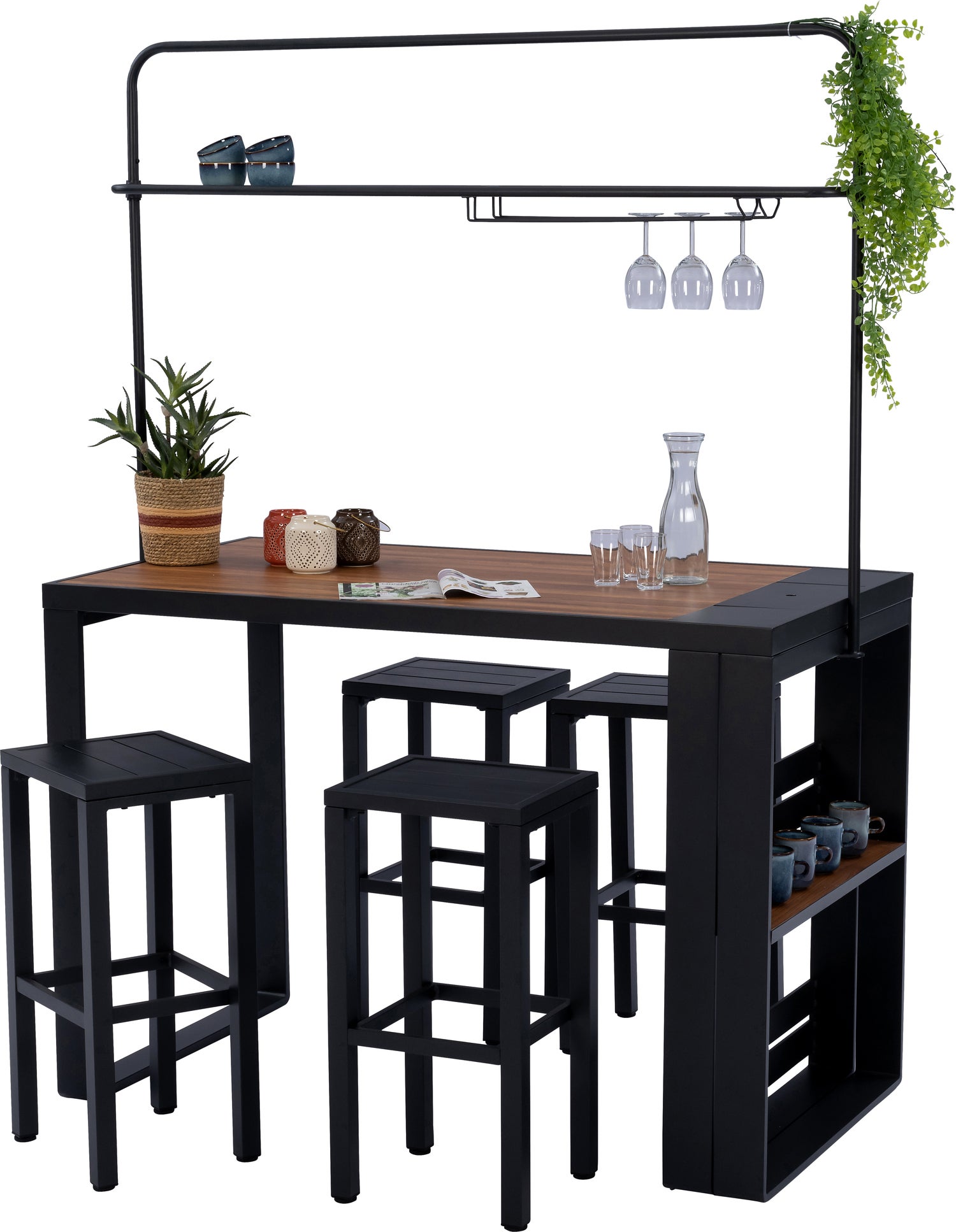 Intratuin 4-zits barset Mayson bruin / grijs