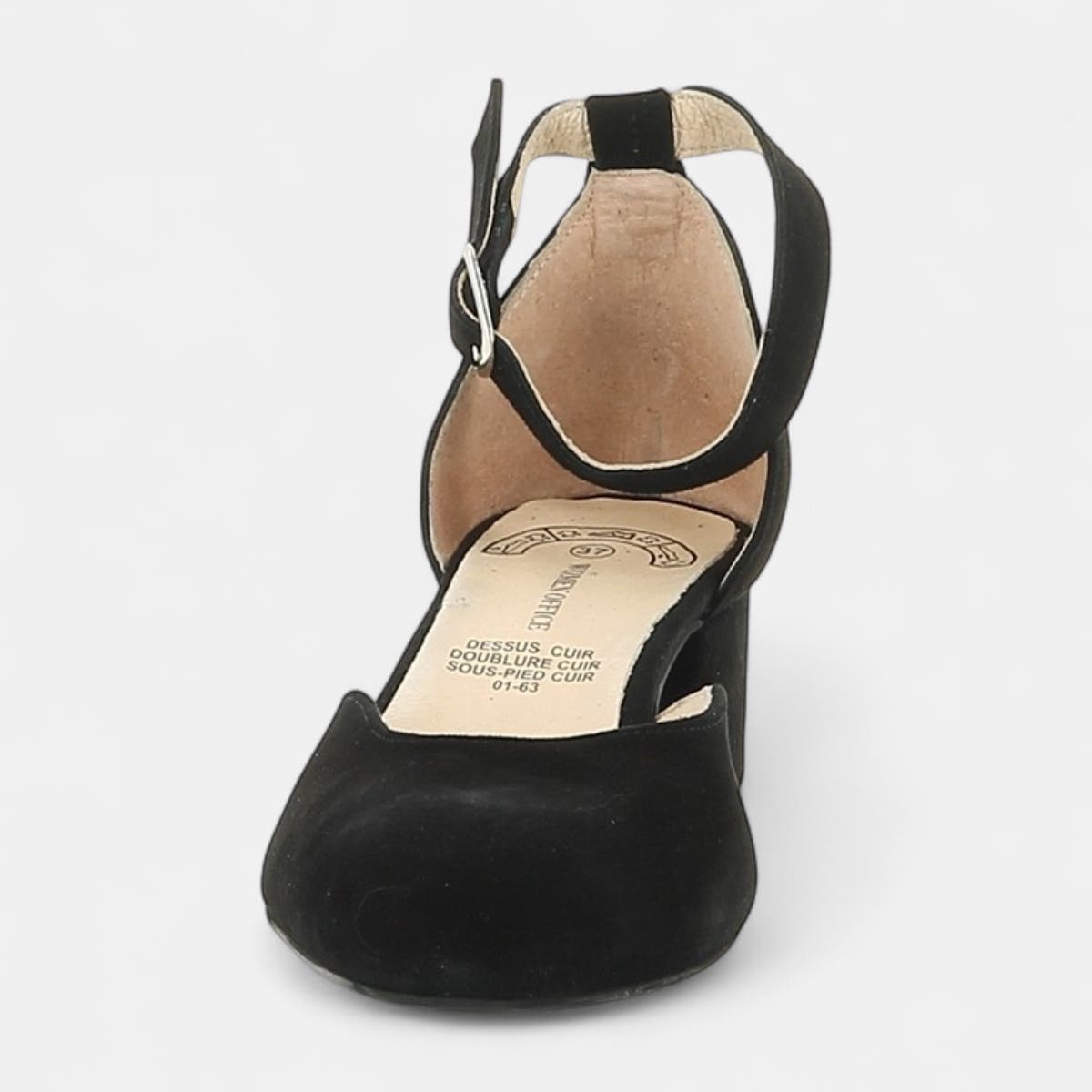 Escarpins quartiers ouverts Femme en cuir noir
