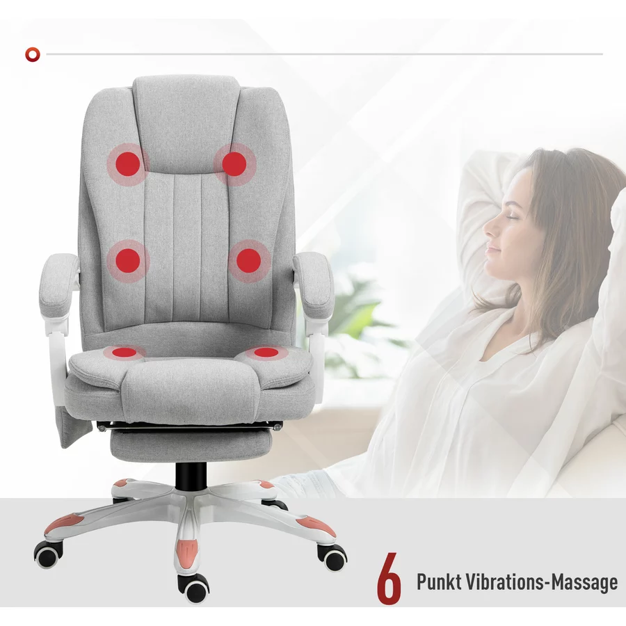 Vinsetto Bürostuhl mit Massagefunktion grau