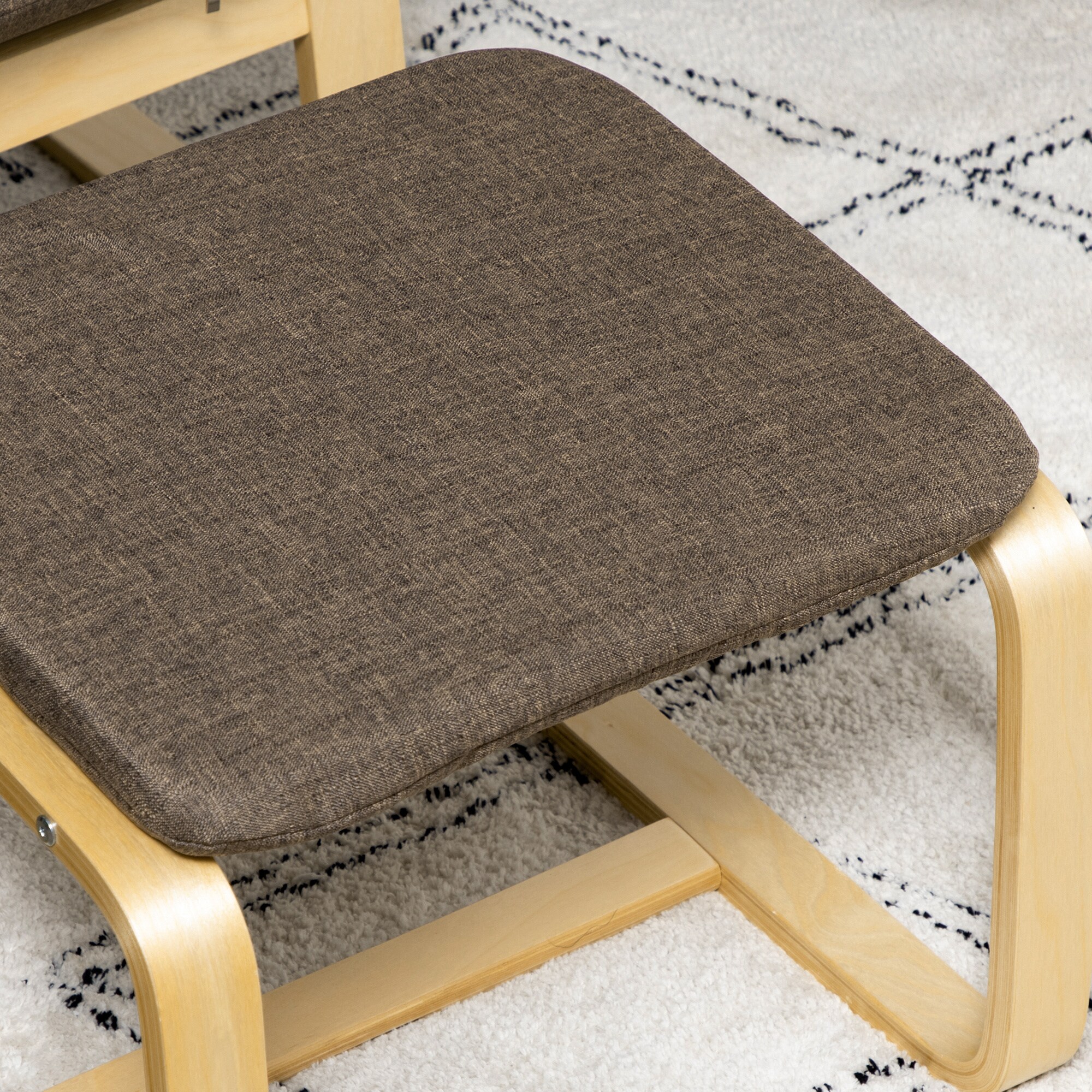 HOMCOM Relaxsessel mit Hocker mit Fußpolster, Kopfpolster und Armlehnen braun 67B x 72T x 100H cm
