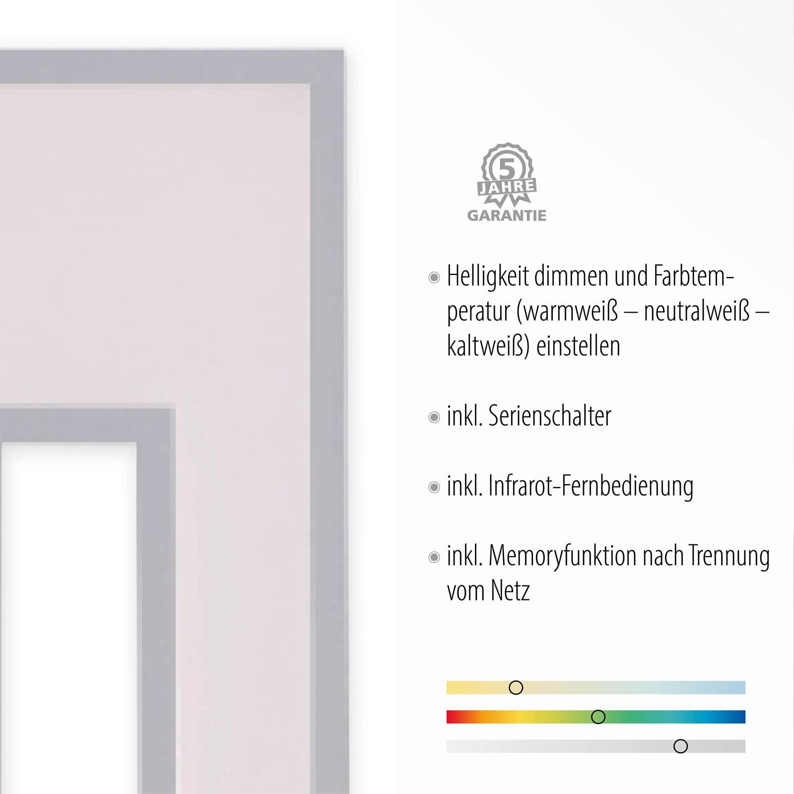 Deckenleuchte Recess 100x29,5 cm Alu