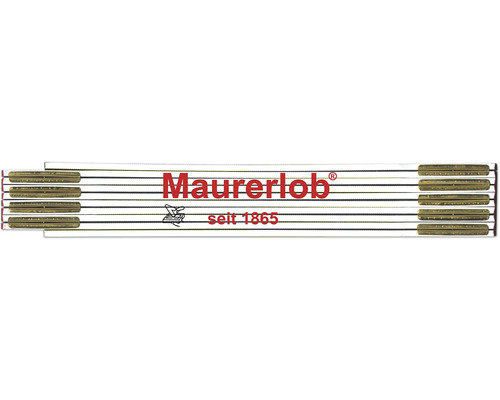 Houten vouwliniaal 2 m, metselaarslob wit