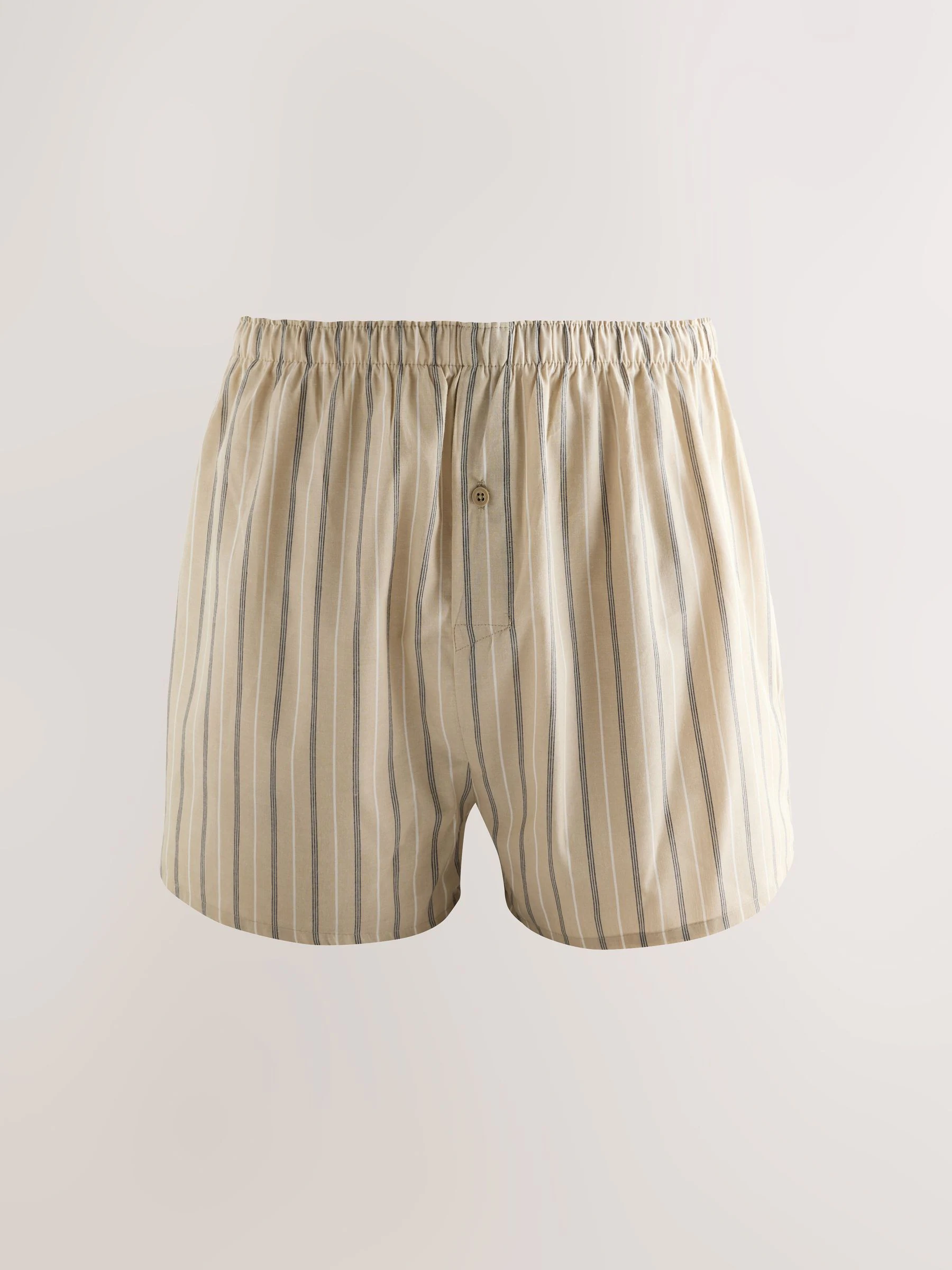 Blauw groen gestreept - Verpakking van 4 - Geweven boxershorts van puur katoen