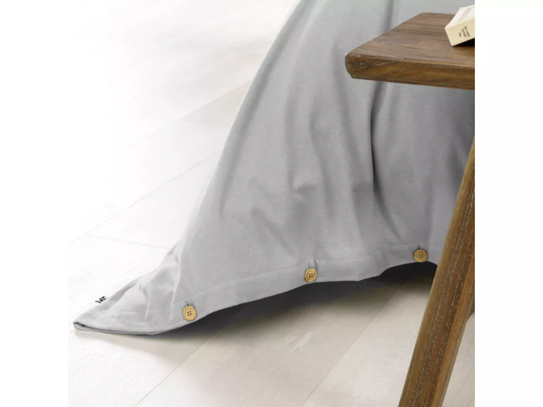 Parure de lit flanelle gris 140x200 cm