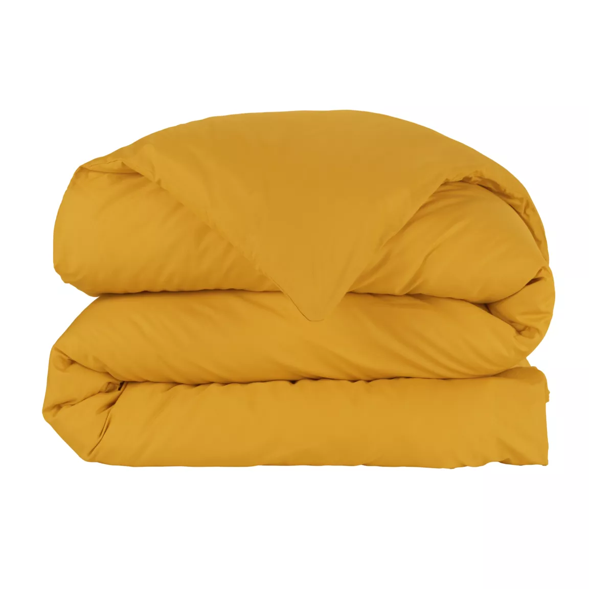 Housse de couette percale de coton (260 x 240 cm) Cali Jaune moutarde