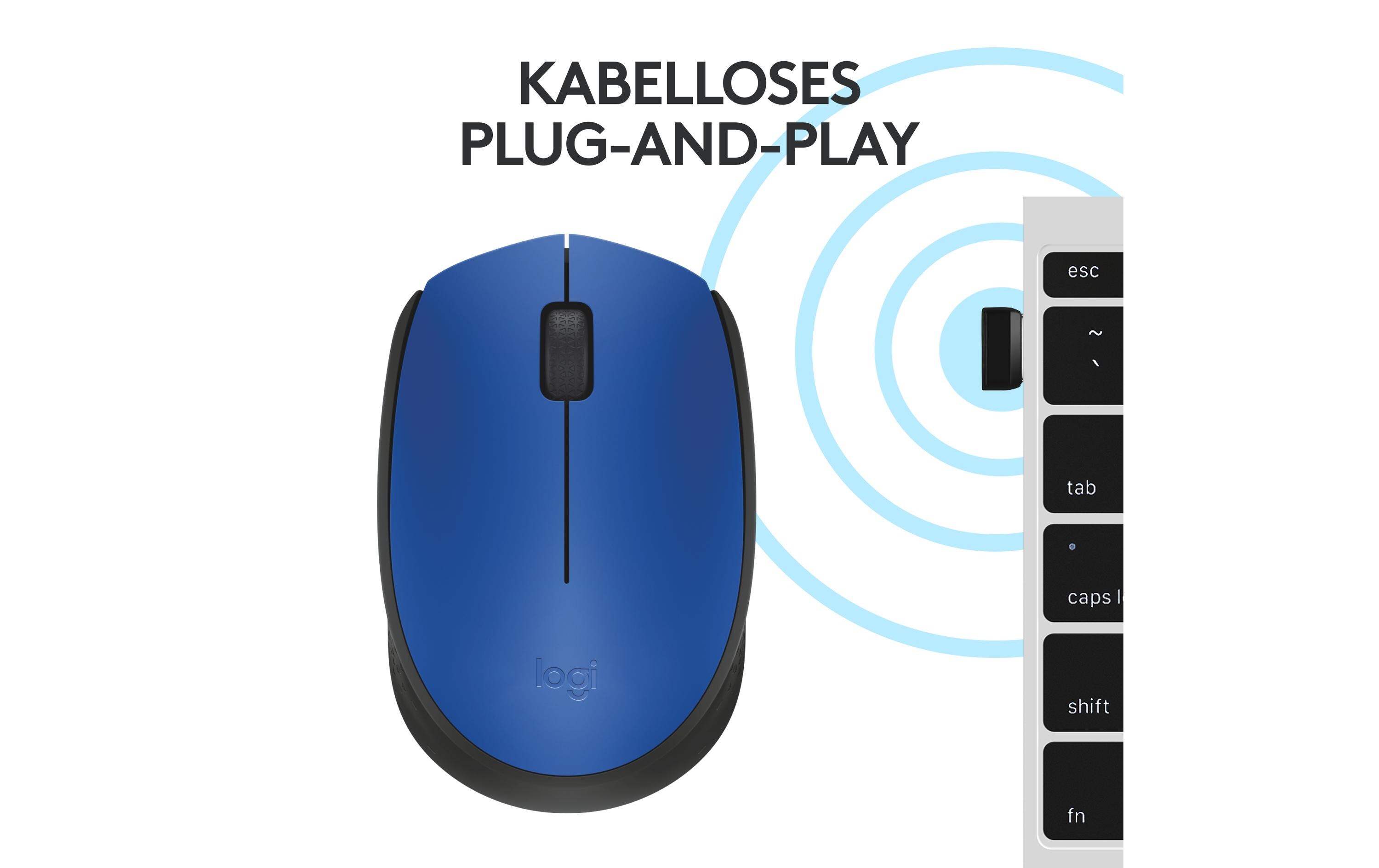 Mobile Maus M171 , kabellosKleine Wireless-Maus für Links- & Rechtshänder mit bis zu 12 Monaten Batterielaufzeit