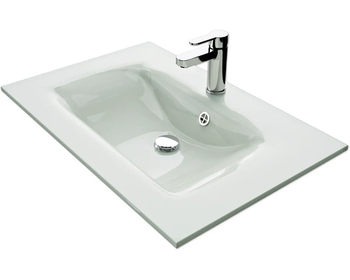Pelipal Kumba badkamermeubelset (B x H x D): 137 x 200 x 50 cm, frontkleur: Riviera eiken, 5-delige set bestaande uit witte glazen wastafel, hoge kast, onderkast en bovenkast (artikelnr. 99.770326473)