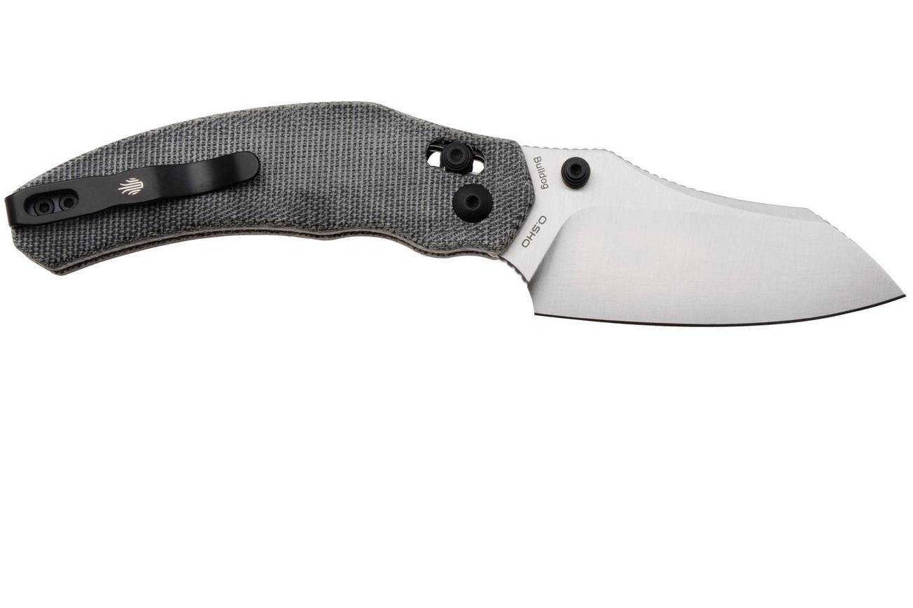 Kizer Vanguard Bulldog V3672C2 Satin 154CM, Grey Micarta, zakmes, O.SHO design