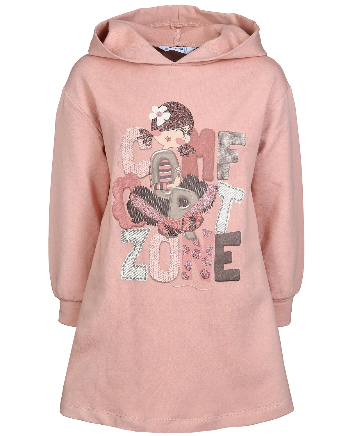 Langarm-Kleid COMFORTZONE mit Kapuze in nude