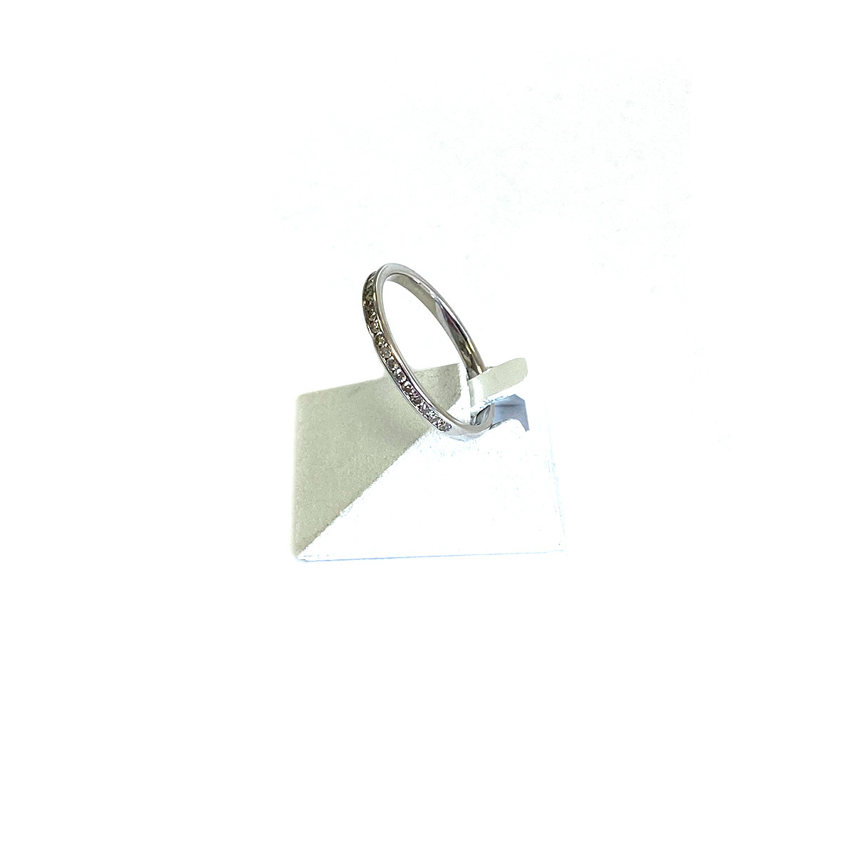 Bague d'occasion demi-tour or 750 blanc diamants