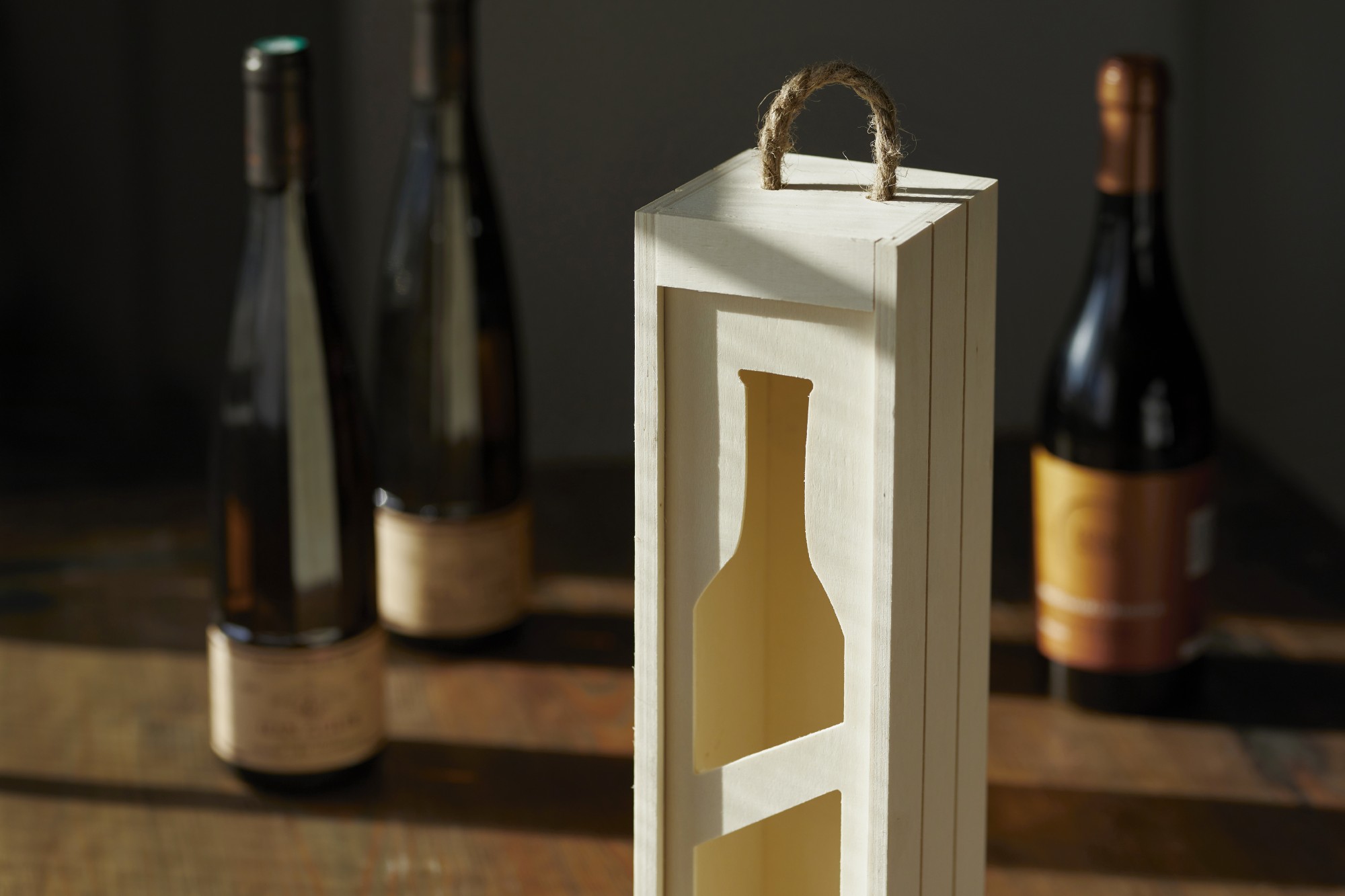 Weinflaschenbox 'Ailin', für 1 Flasche, L 35 cm, B 10 cm, H 10 cm von fischer's lagerhaus