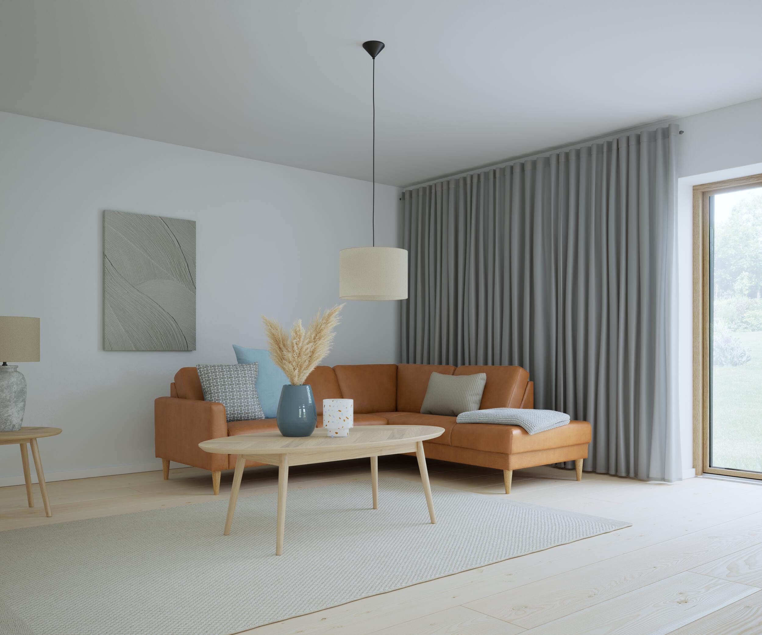 Linea højrevendt hjørnesofa med pufafslutning