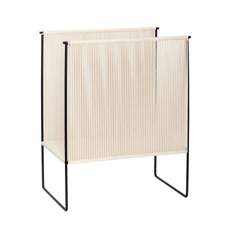 Hübsch Interior - Magazinhalter breit, natur / schwarz