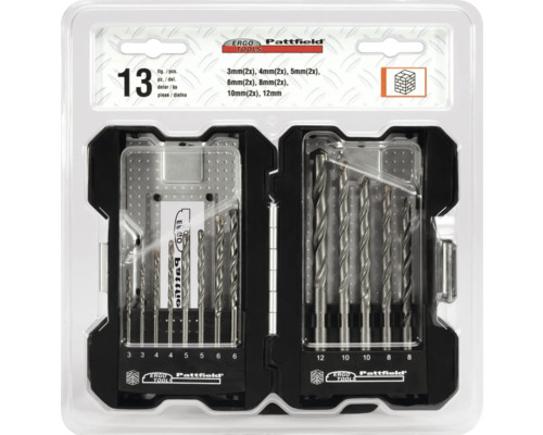 Ergotools Pattfield 13-delige steenboorset
