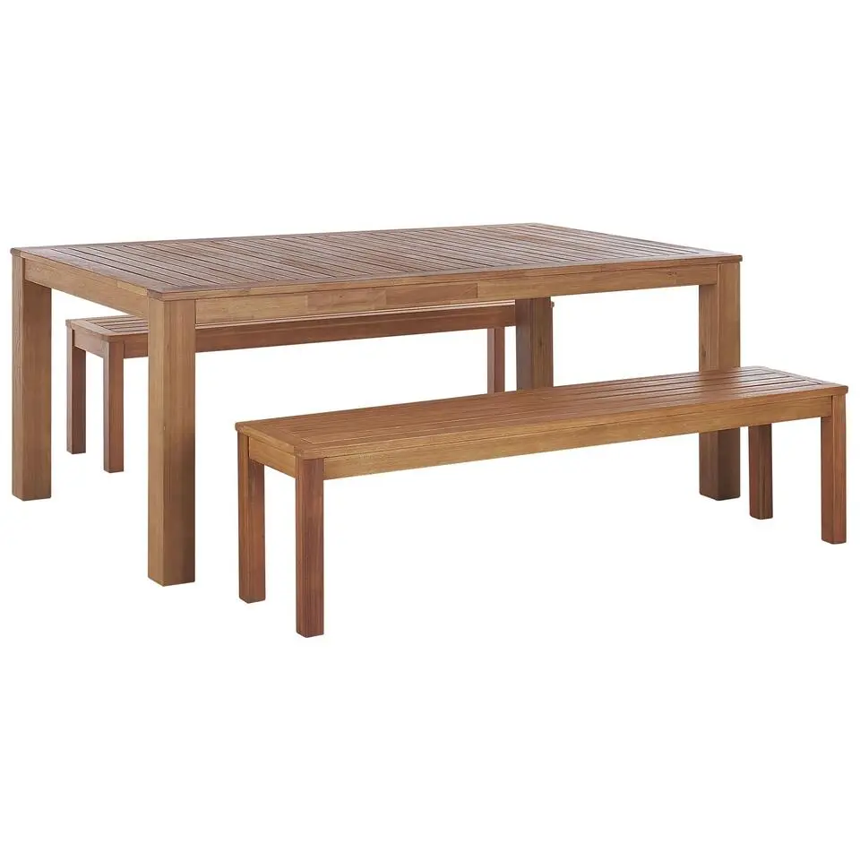 MONSANO - Tuinset voor 6 - Lichte houtkleur - Eucalyptushout