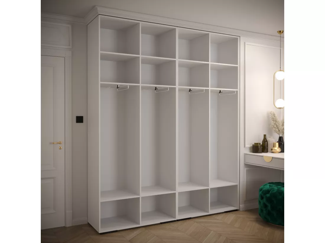 Armoire à portes battantes Manhattan Ryfel 6 236,7/200/47 4 portes (Blanc)