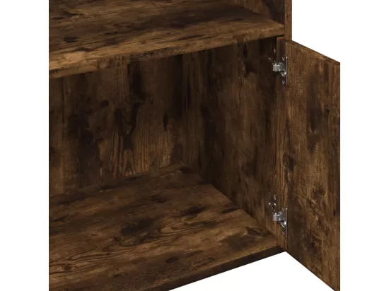 Bibliothèque chêne fumé 100x36x189 cm bois d'ingénierie