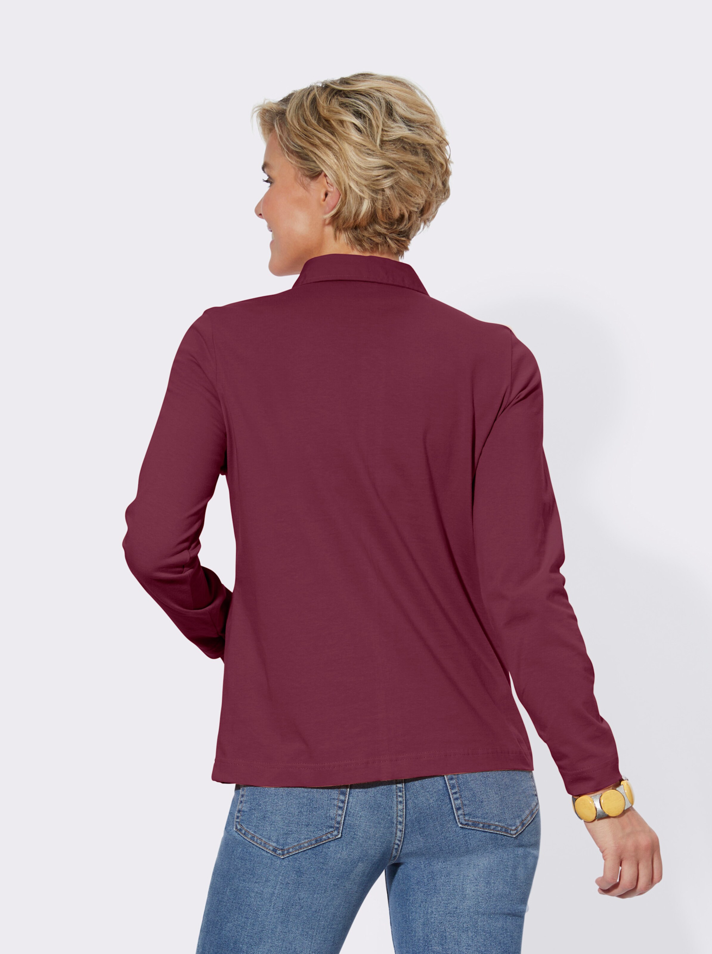 Langarm-Poloshirt