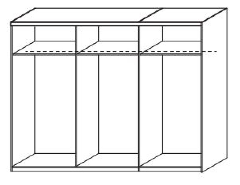 Schwebetürenschrank - alpinweiß-Sonoma Eiche - 271 cm