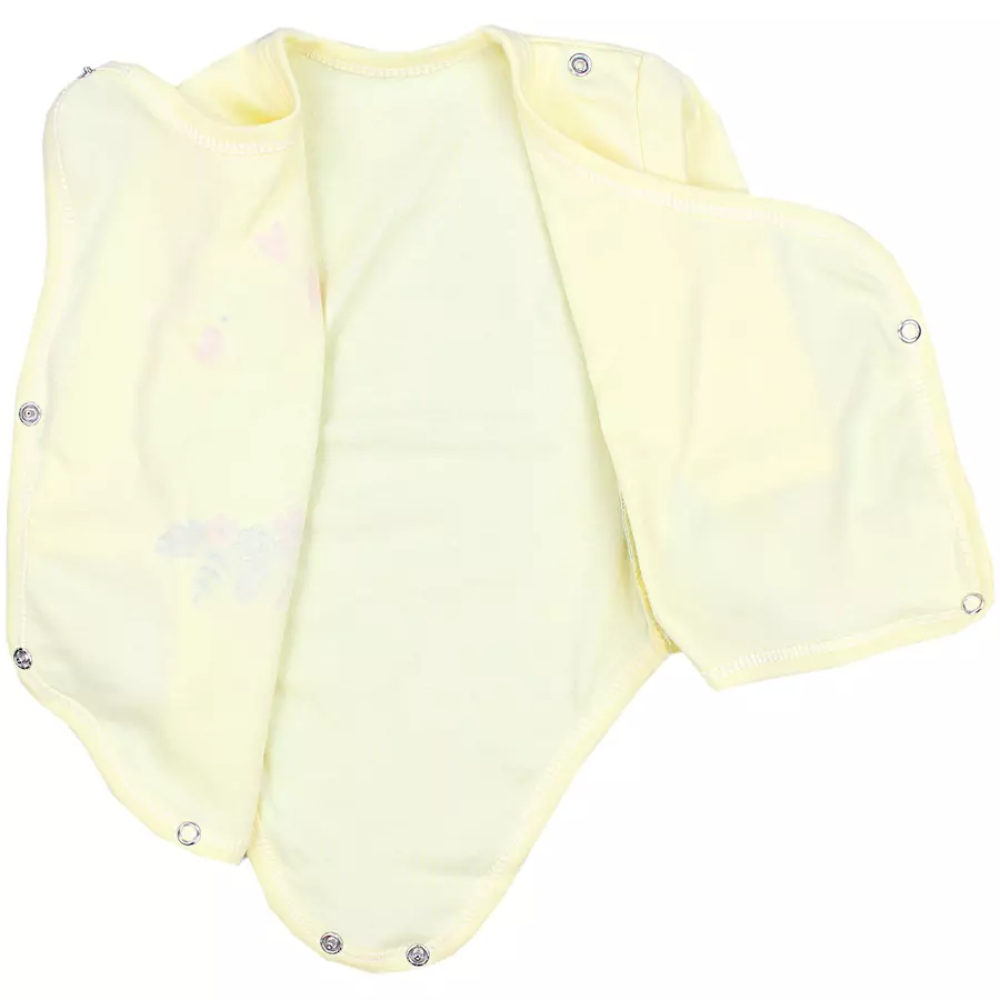 TupTam Baby Langarm Wickelbody im 5er Set gelbweiß