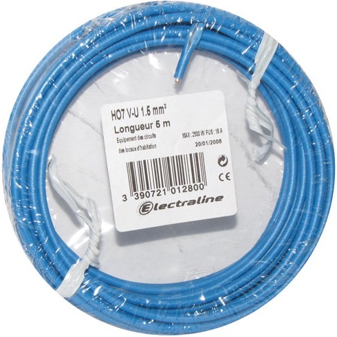 Câble d’installation rigide H07V-U 1 x 1,5 mm² Electraline
