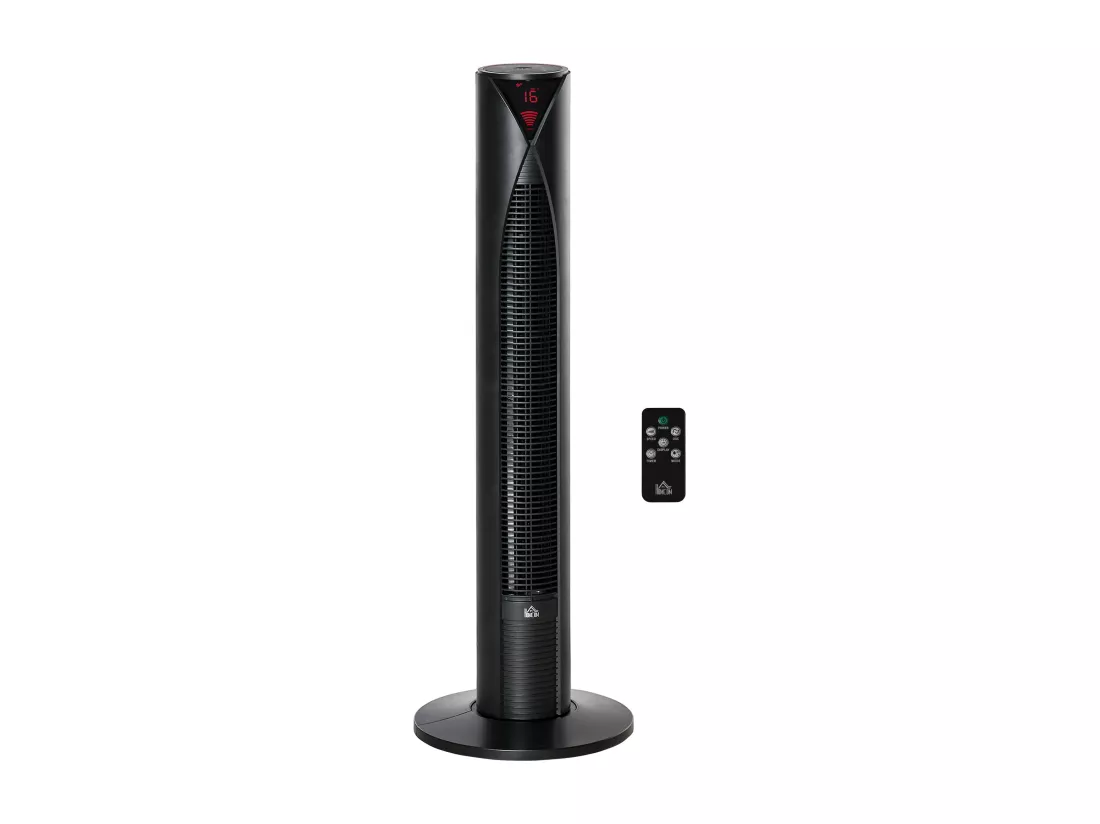 Ventilateur colonne tour oscillant 45 W silencieux télécommande incluse timer 4 modes 3 vitesses noir