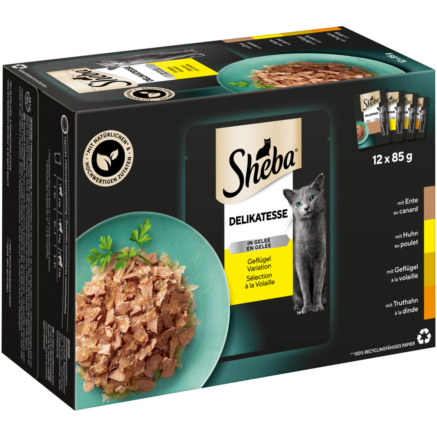 Sheba Delikatesse in Gelée Geflügel Variation 12x85g Beutel