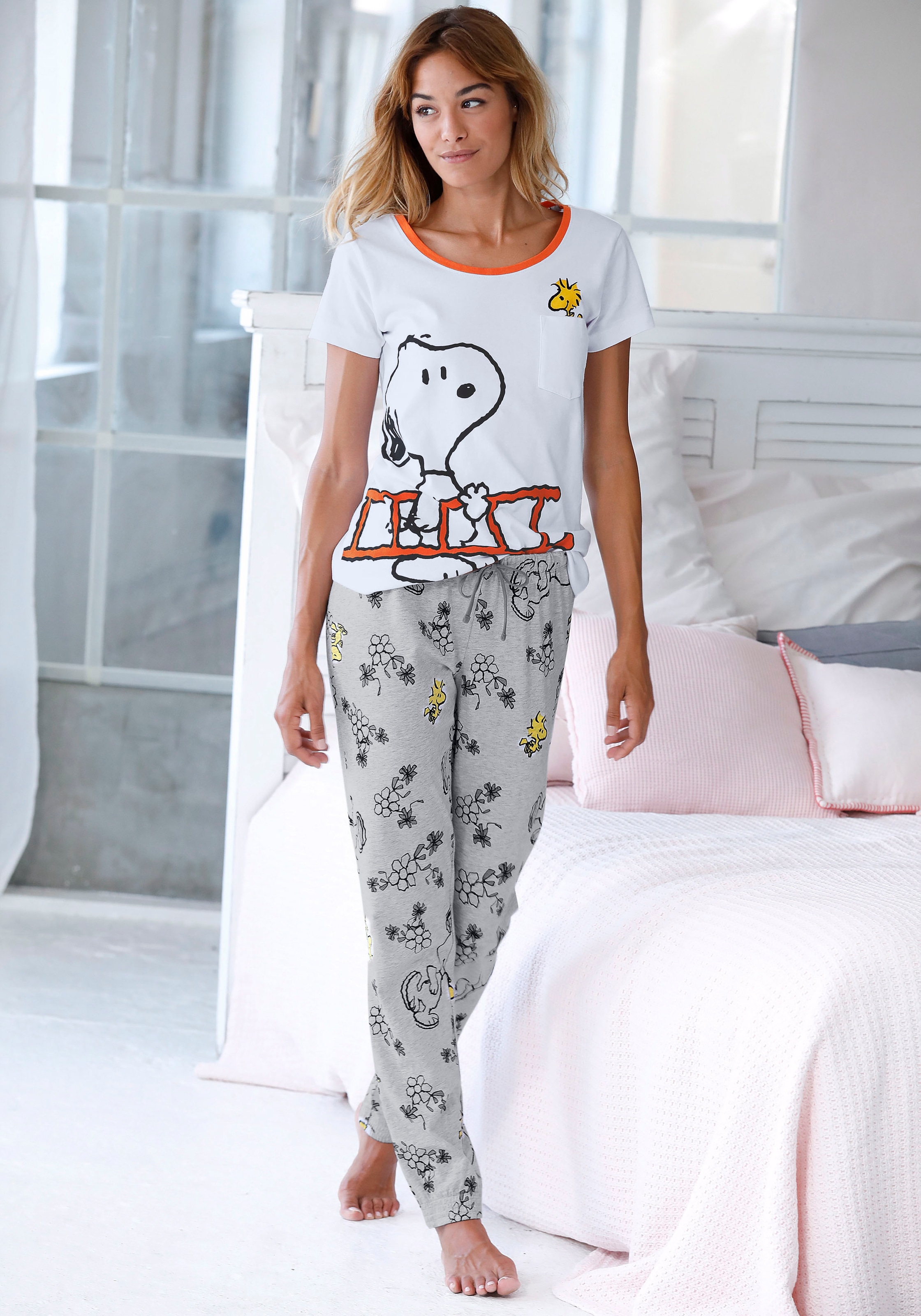 Peanuts Pyjama, 2 Stk. mit Snoopy und Woodstock Druck