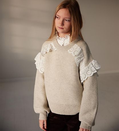 Designers Remix Bluse - Wolle - Strick - Carmen - Haferflocken