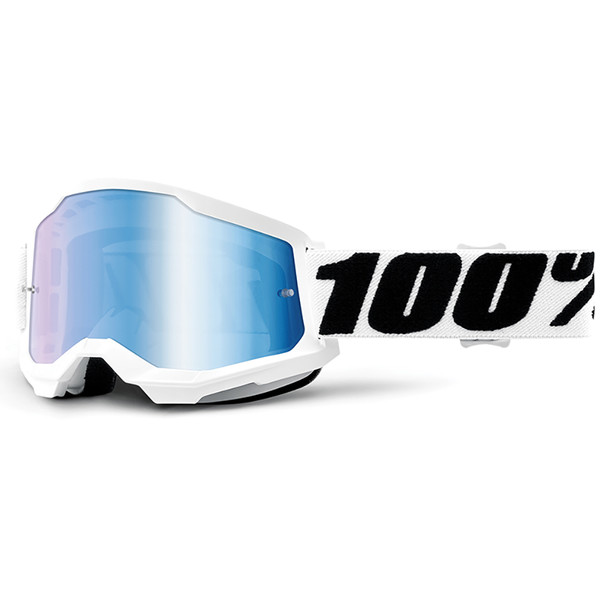 100% - Masque Strata 2 - Ecran Mirror - 2021 Blanc / Noir / Iridium
