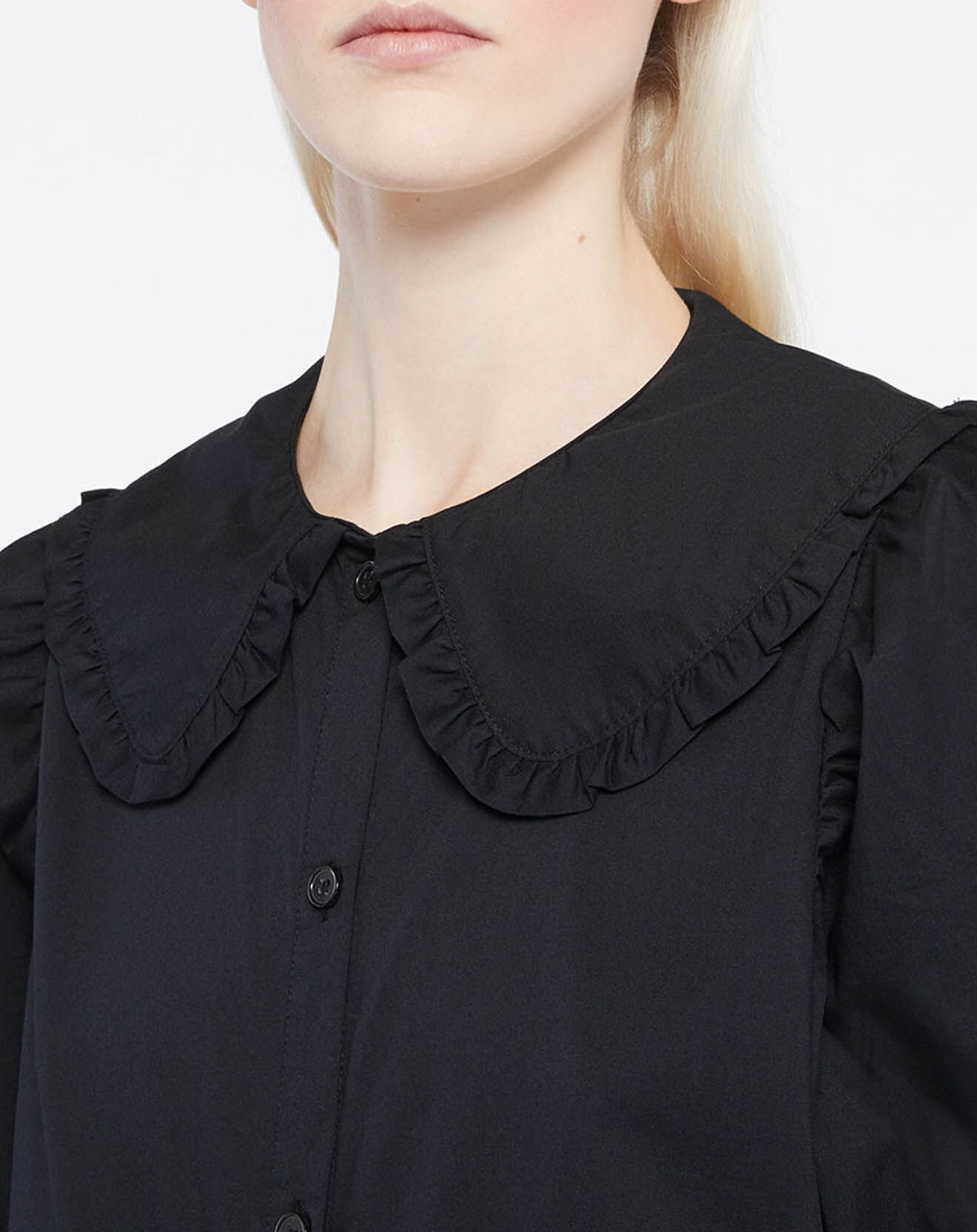 Galeries Lafayette Chemise en popeline de Coton bio Caline noire