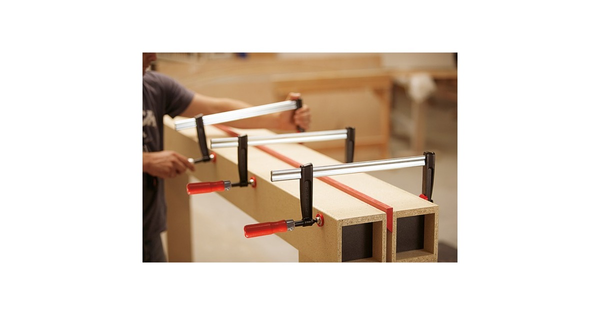 BESSEYLijmtang met gegoten beugels en houten handgreep TPN16BE lijmklem  (Zwart/rood)