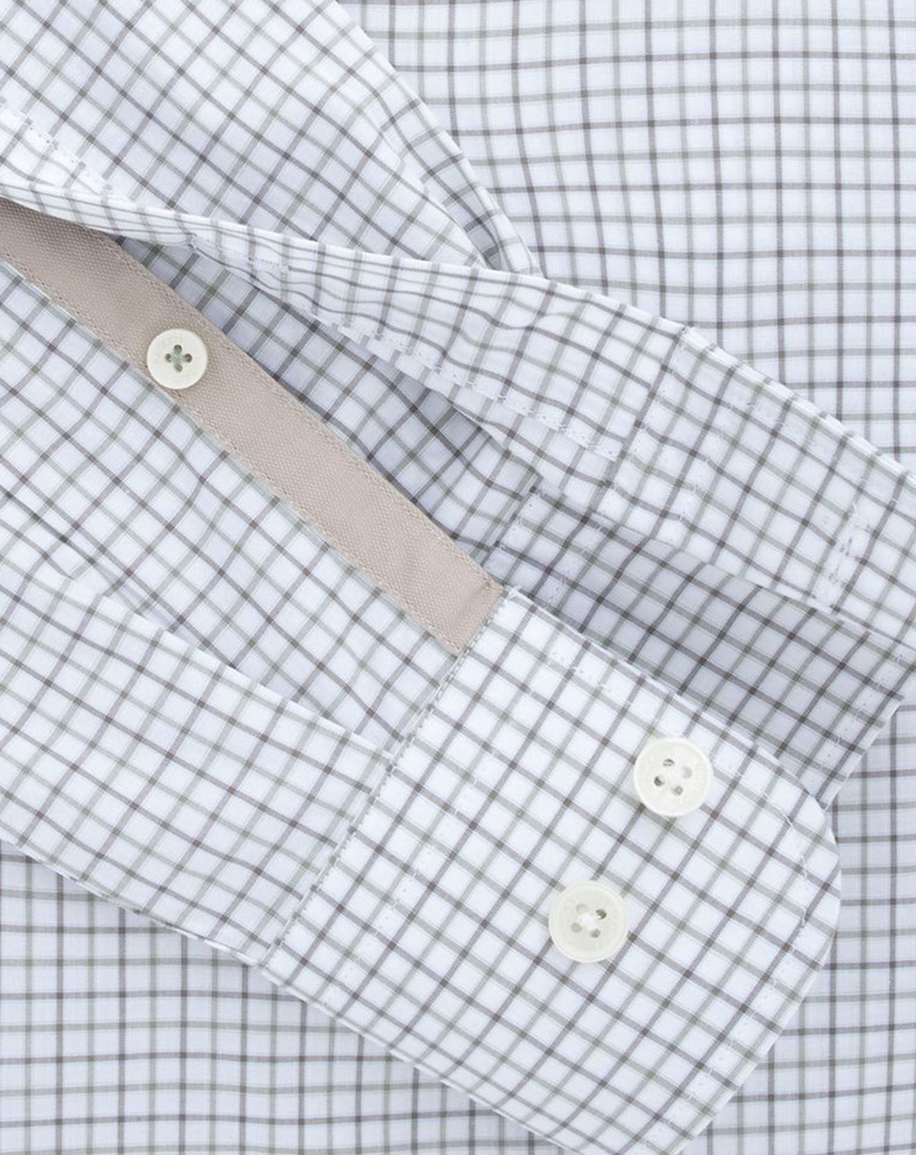 Hackett London Chemise Regular Fit vichy tricolore blanc/kaki