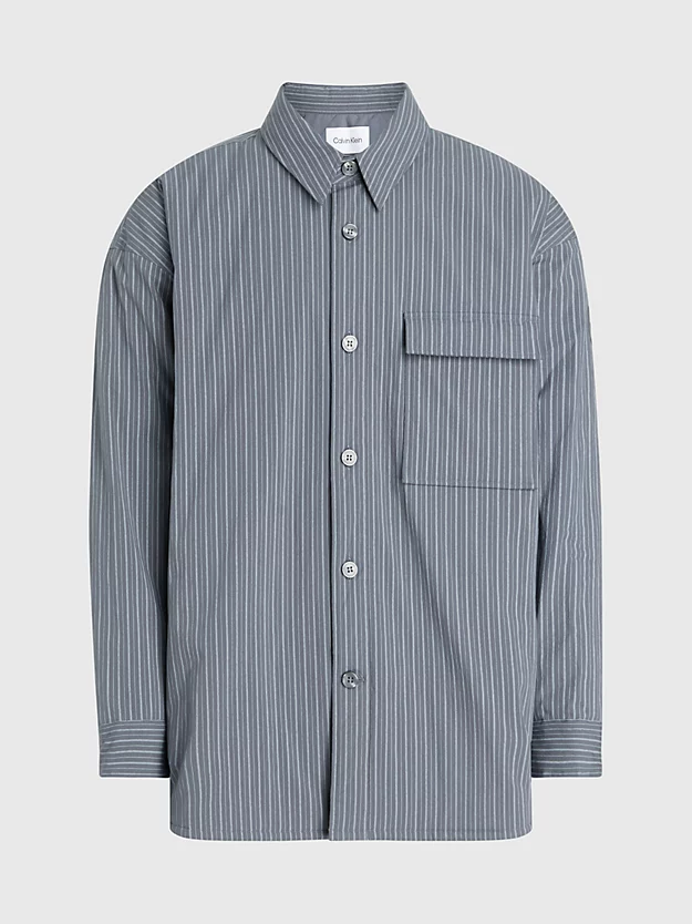 Camisa listrada acolchoada de corte folgado
