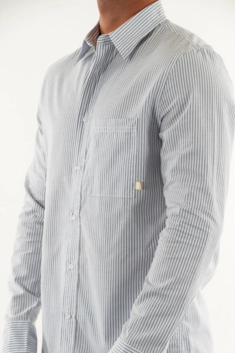 Chemise calvin klein jeans oxford 0fb white china blue stripe