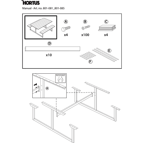 Westlake bord/bænkesæt - sort