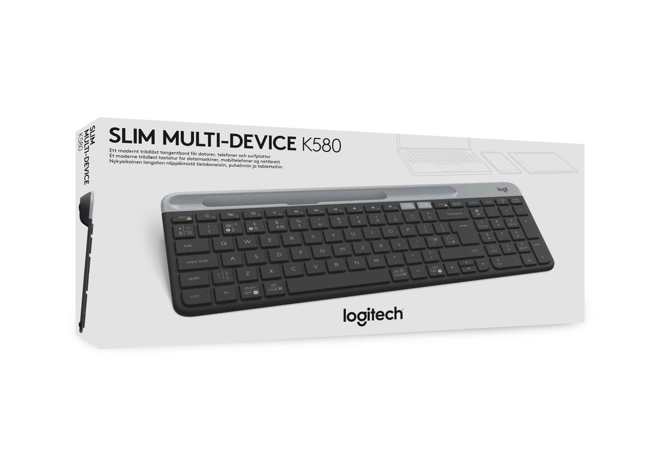 Logitech K580 Slim Multi-Device trådløst tastatur Grafit Nordic