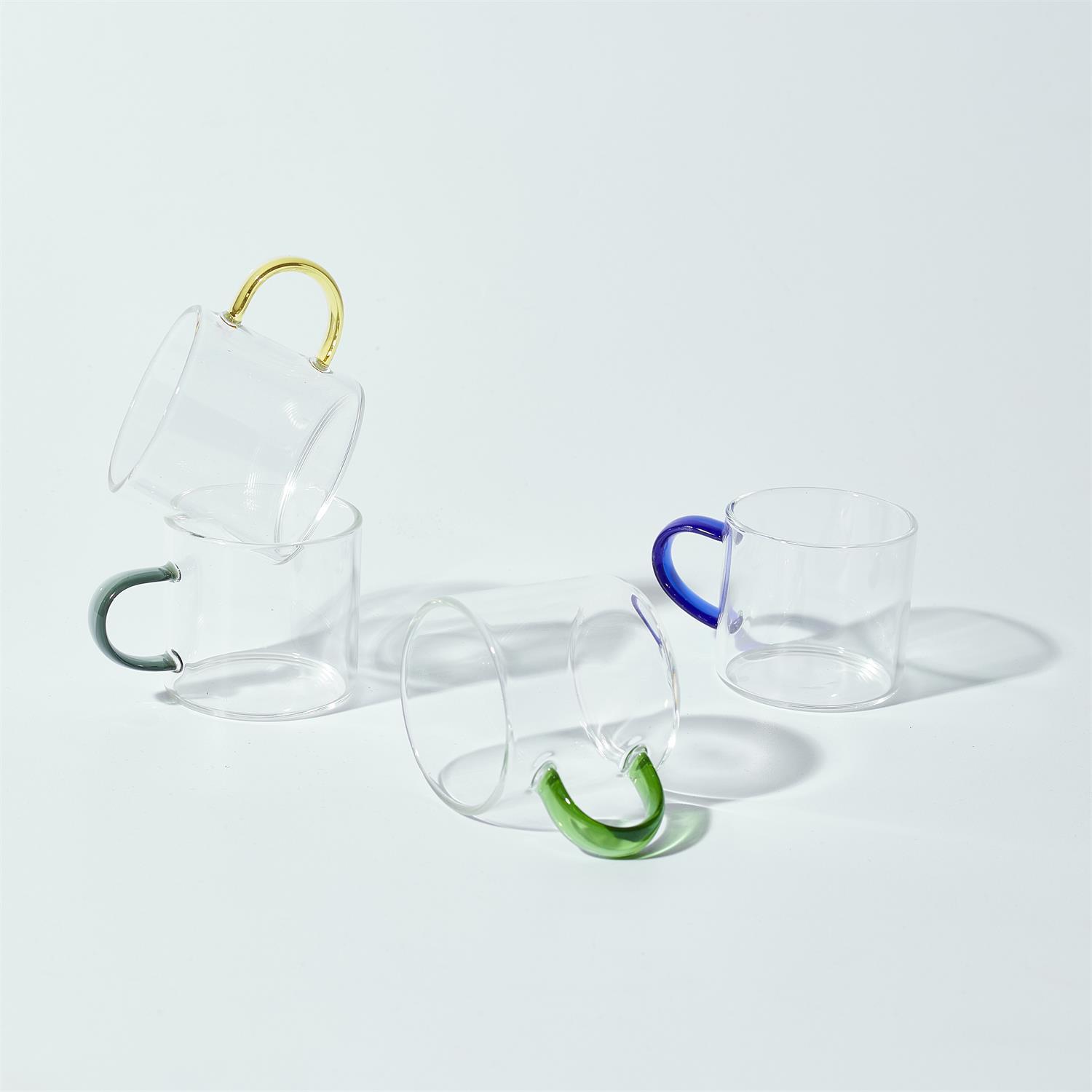 TASSE EXPRESSO VERRE ANSE COLOREE 10CL