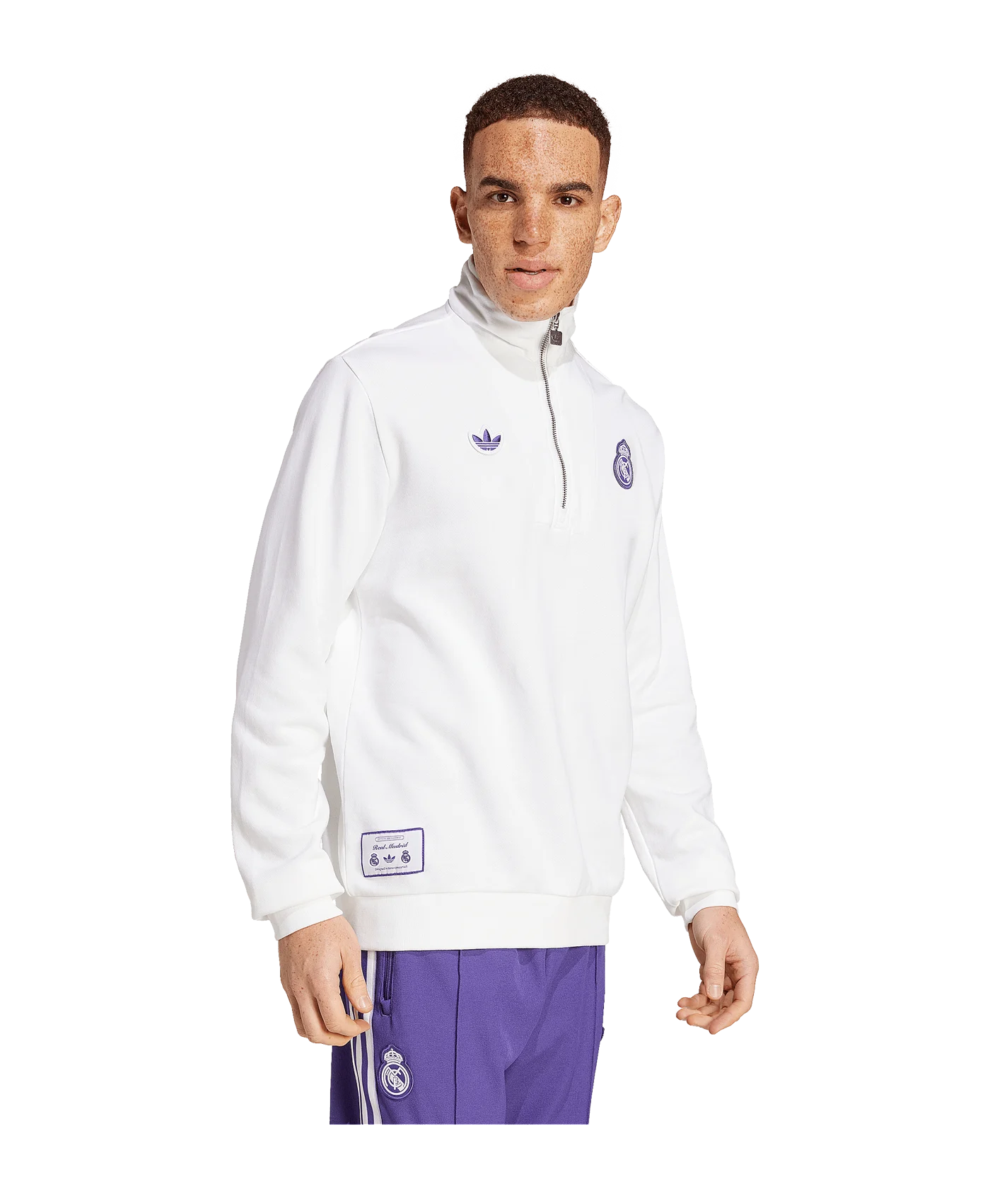 adidas Real Madrid Terrace Icon HalfZip Sweatshirt Weiss