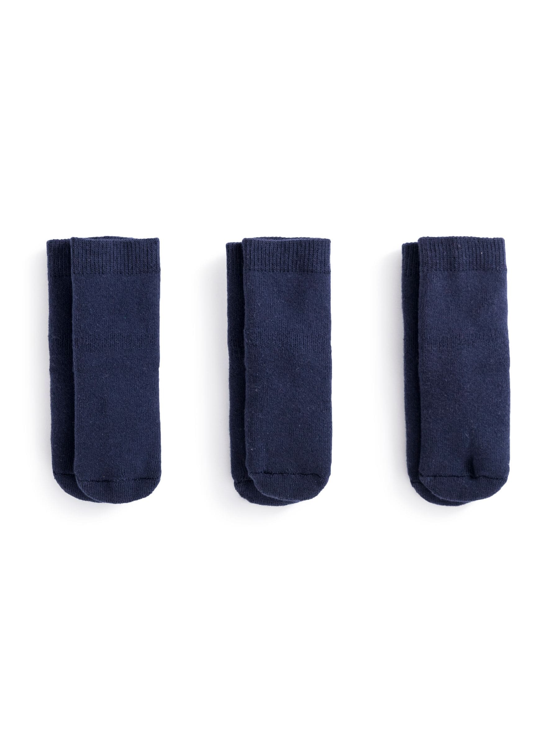 Donkerblauw - Jojo Maman Bébé - Set van 3 paar extra dikke sokken
