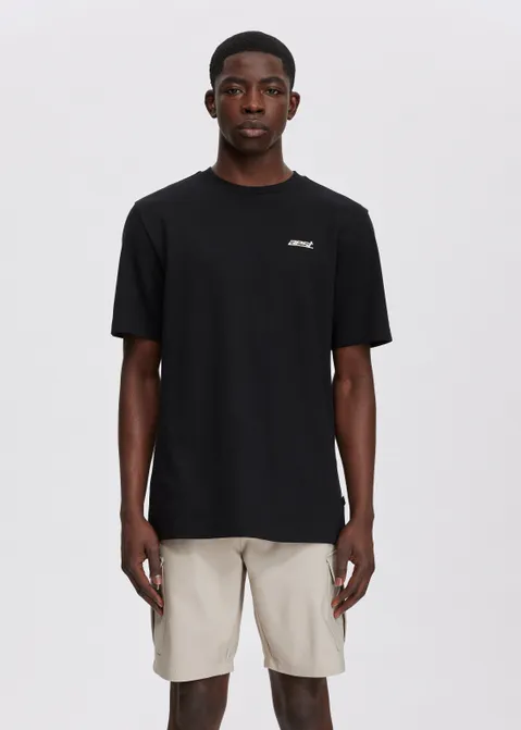 T-shirt met print delta zwart (ZWART)