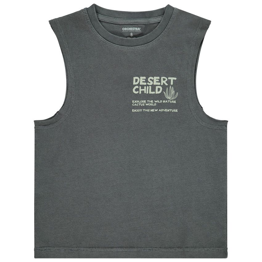 Débardeur à double print cactus pour garçon - Gris foncé